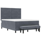 Letto a molle con testiera Grigio scuro 200 x 140 cm Velluto