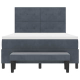 Letto a molle con testiera Grigio scuro 200 x 140 cm Velluto