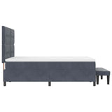 Letto a molle con testiera Grigio scuro 200 x 140 cm Velluto