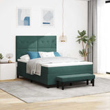 Letto a molle con materasso Verde scuro 140 x 200 cm Velluto