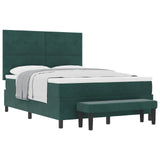 Letto a molle con materasso Verde scuro 140 x 200 cm Velluto
