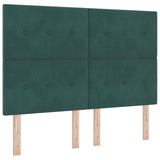 Letto a molle con materasso Verde scuro 140 x 200 cm Velluto
