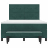 Letto a molle con materasso Verde scuro 140 x 200 cm Velluto