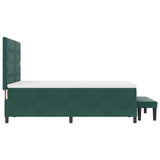 Letto a molle con materasso Verde scuro 140 x 200 cm Velluto