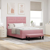 Letto a molle con testiera Rosa 200 x 160 cm Velluto