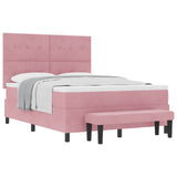 Letto a molle con testiera Rosa 200 x 160 cm Velluto