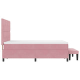 Letto a molle con testiera Rosa 200 x 160 cm Velluto