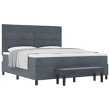 Letto a molle con materasso Grigio scuro 180 x 200 cm Velluto