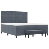 Letto a molle con materasso Grigio scuro 180 x 200 cm Velluto