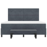Letto a molle con materasso Grigio scuro 180 x 200 cm Velluto