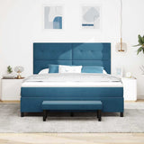 Letto a molle con materasso Blu scuro 180 x 200 cm Velluto