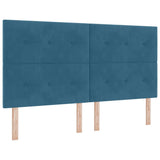 Letto a molle con materasso Blu scuro 180 x 200 cm Velluto