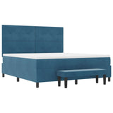 Letto a molle con materasso Blu scuro 180 x 200 cm Velluto