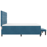 Letto a molle con materasso Blu scuro 180 x 200 cm Velluto