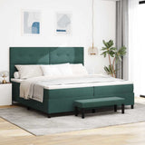 Letto a molle con testiera Verde scuro 200 x 200 cm Velluto