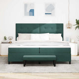 Letto a molle con testiera Verde scuro 200 x 200 cm Velluto