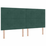 Letto a molle con testiera Verde scuro 200 x 200 cm Velluto