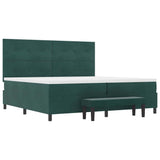 Letto a molle con testiera Verde scuro 200 x 200 cm Velluto