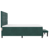 Letto a molle con testiera Verde scuro 200 x 200 cm Velluto