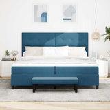 Letto a molle con testiera Blu scuro 200 x 200 cm Velluto