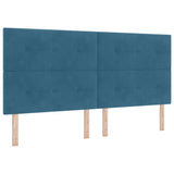 Letto a molle con testiera Blu scuro 200 x 200 cm Velluto