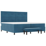 Letto a molle con testiera Blu scuro 200 x 200 cm Velluto