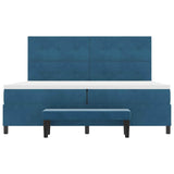 Letto a molle con testiera Blu scuro 200 x 200 cm Velluto