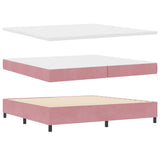 Letto a molle con testiera Rosa 200 x 200 cm Velluto