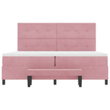Letto a molle con testiera Rosa 200 x 200 cm Velluto