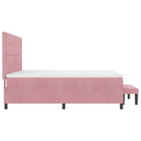 Letto a molle con testiera Rosa 200 x 200 cm Velluto