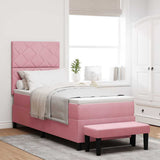 Letto a molle con testiera Rosa 200 x 80 cm Velluto