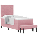 Letto a molle con testiera Rosa 200 x 80 cm Velluto