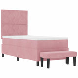 Letto a molle con testiera Rosa 200 x 80 cm Velluto