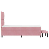 Letto a molle con testiera Rosa 200 x 80 cm Velluto