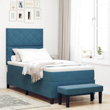 Letto a molle con materasso Blu scuro 90 x 190 cm Velluto