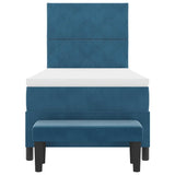 Letto a molle con materasso Blu scuro 90 x 190 cm Velluto