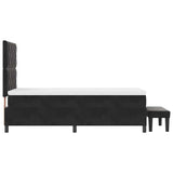 Letto a molle con materasso Nero 100 x 200 cm Velluto