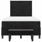 Letto a molle con materasso Nero 120 x 190 cm Velluto