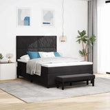Letto a molle con materasso Nero 140 x 200 cm Velluto