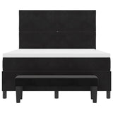 Letto a molle con materasso Nero 140 x 200 cm Velluto