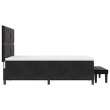 Letto a molle con materasso Nero 140 x 200 cm Velluto