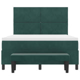 Letto a molle con testiera Verde Scuro 200 x 140 cm Velluto