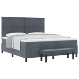 Letto a molle con materasso Grigio scuro 180 x 200 cm Velluto