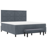 Letto a molle con materasso Grigio scuro 180 x 200 cm Velluto