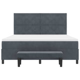 Letto a molle con materasso Grigio scuro 180 x 200 cm Velluto