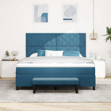 Letto a molle con materasso Blu scuro 180 x 200 cm Velluto