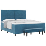 Letto a molle con materasso Blu scuro 180 x 200 cm Velluto