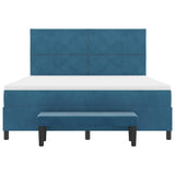 Letto a molle con materasso Blu scuro 180 x 200 cm Velluto