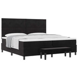 Letto a molle con materasso Nero 200 x 200 cm Velluto
