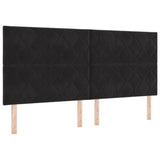 Letto a molle con materasso Nero 200 x 200 cm Velluto